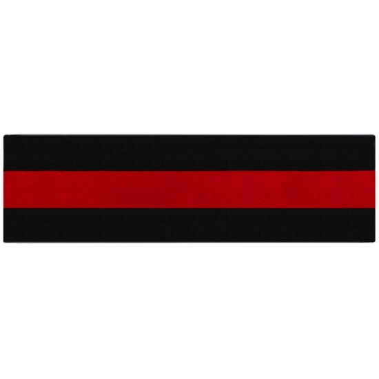 Red Line Mourning Band Memorial Badge Cover Reversible to Black