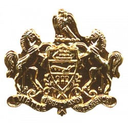 PA State Seal Collar Brass Small