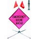 Fold & Roll Fluorescent Pink Reflective Roll-Up Sign System